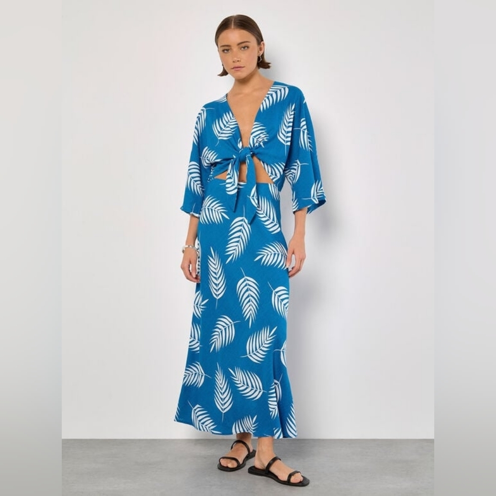 Tropical Leaf Print Skirt